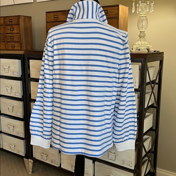 NWT Talbots Blue and White Striped Nautical Preppy Top XL Petite - Picture 3 of 10